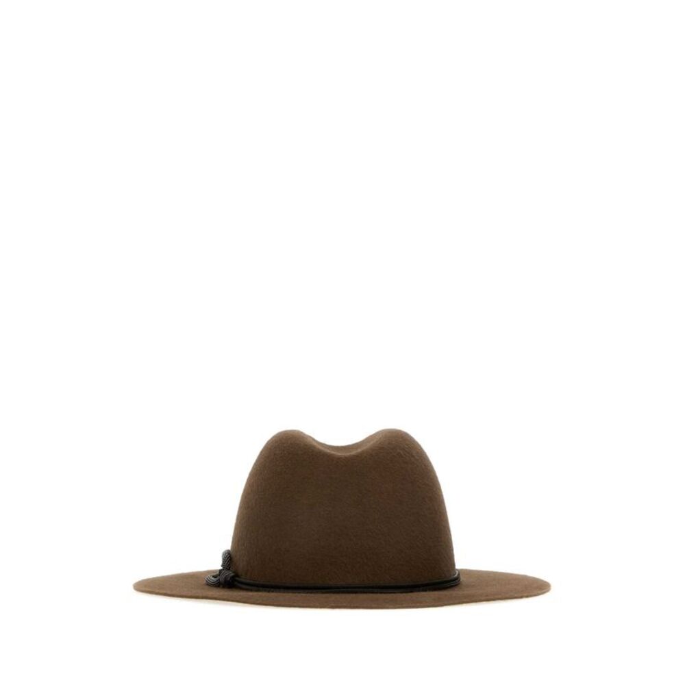 Brunello Cucinelli Women Brown Flannel Hat